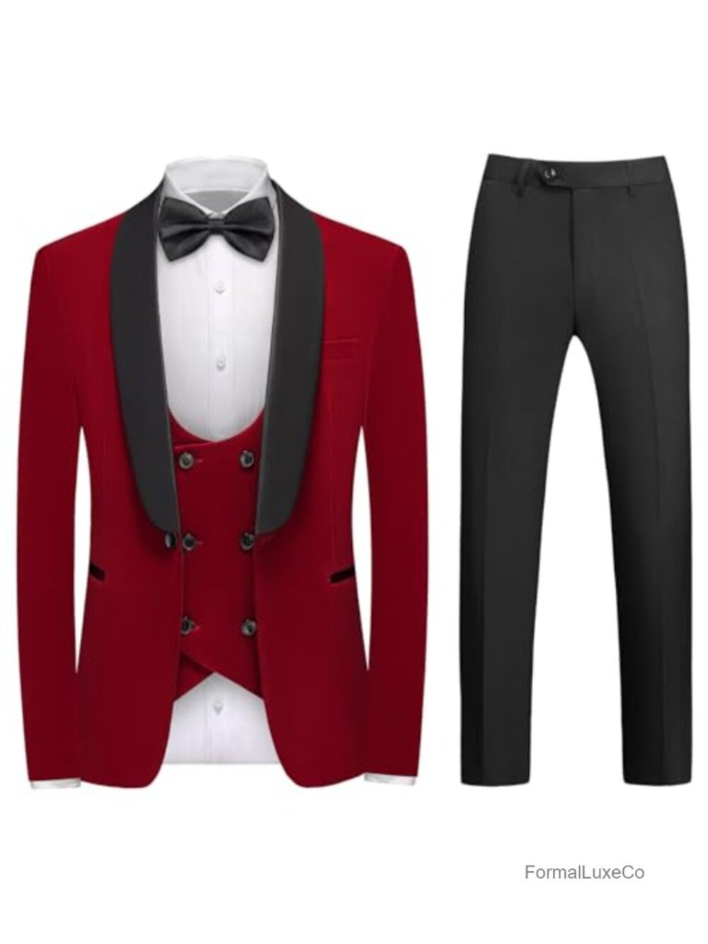 3-Piece Velvet Tuxedo Suit Shawl Lapel Slim Fit Wedding Prom